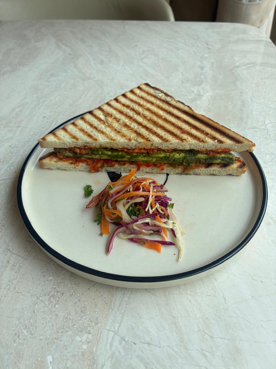 Thecha Cottage Cheese Sandwich